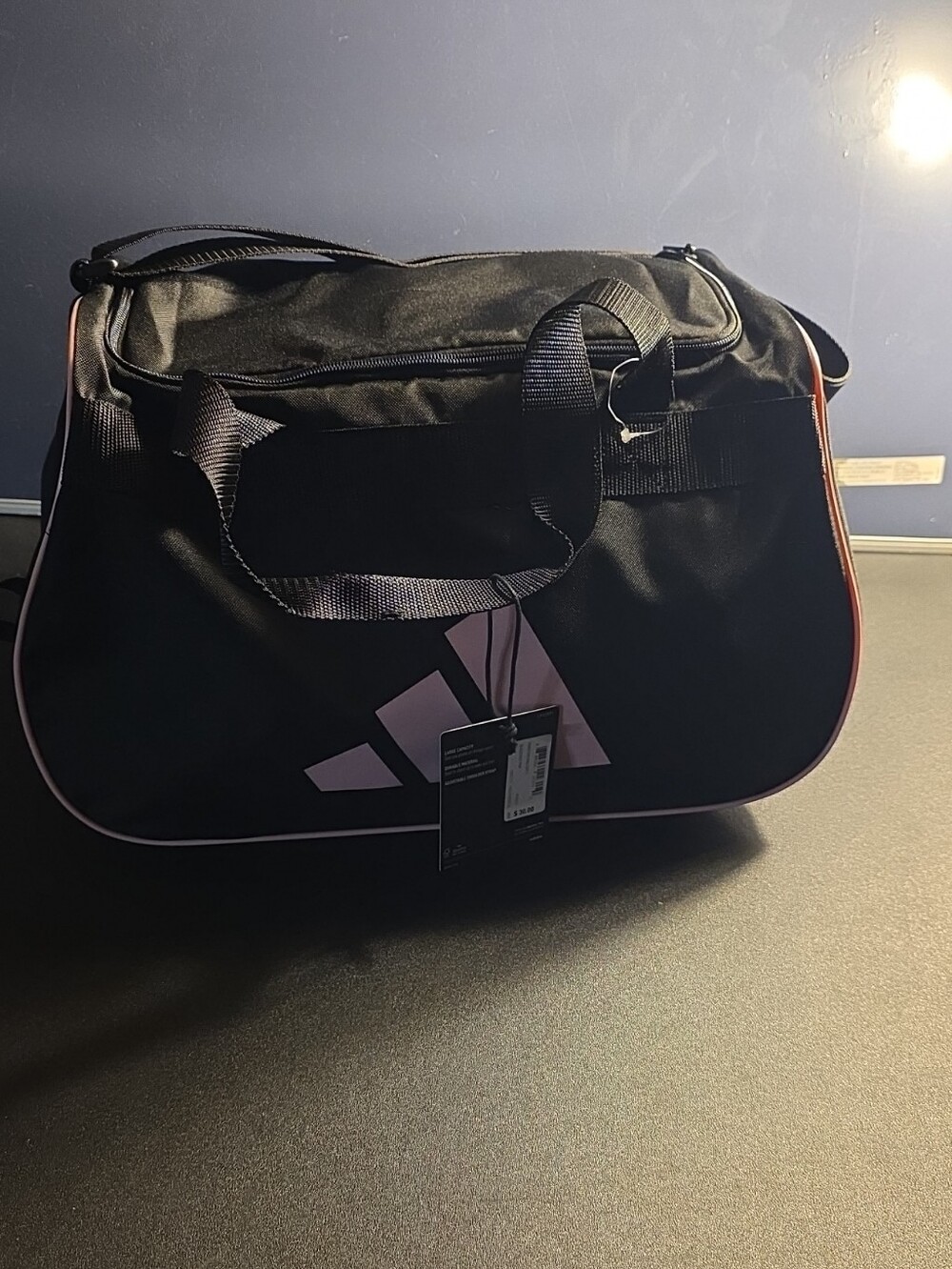 adidas Black Duffel Bag with Pink 18.5" x 10" x 11 Messi Intermiami Colors